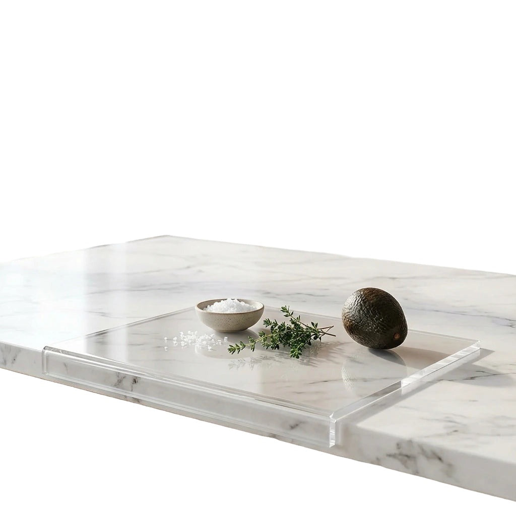 Clear Acrylic Cutting Board with Counter Lip 16 x 12 Inches