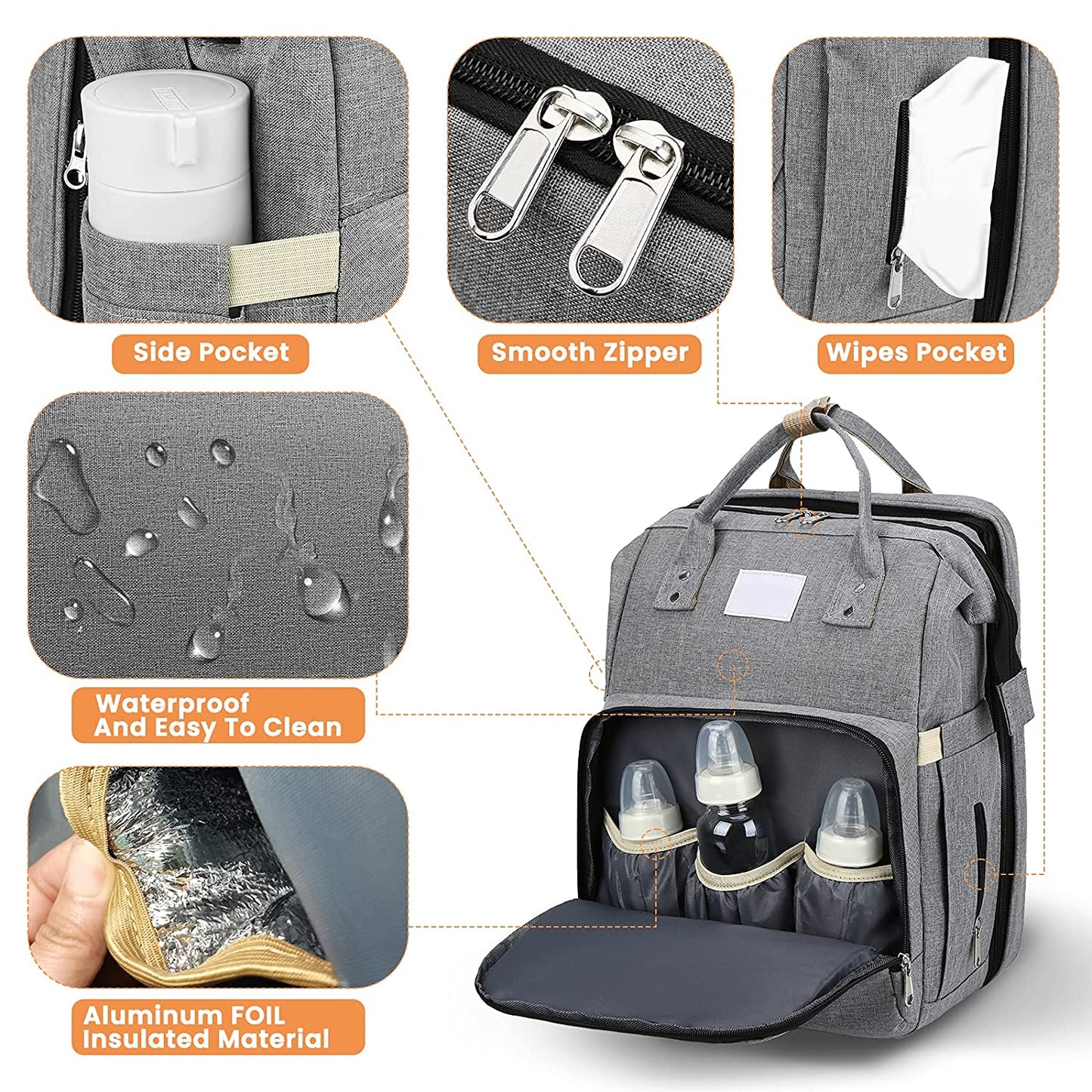 2-in-1 Diaper Backpack with Changing Station