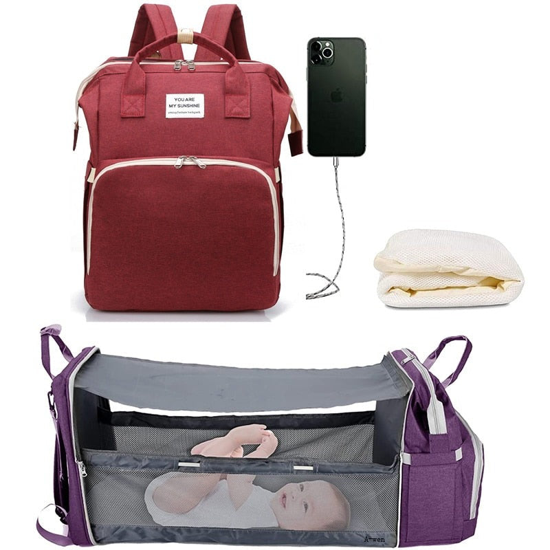 2-in-1 Diaper Backpack with Changing Station
