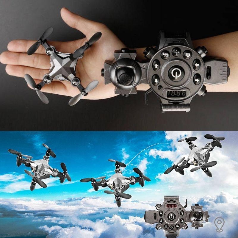Compact X-Layout Drone with Wrist-Mounted Controller