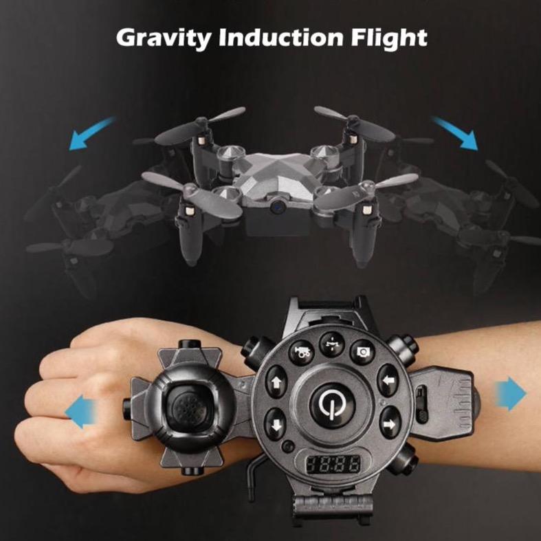 Compact X-Layout Drone with Wrist-Mounted Controller