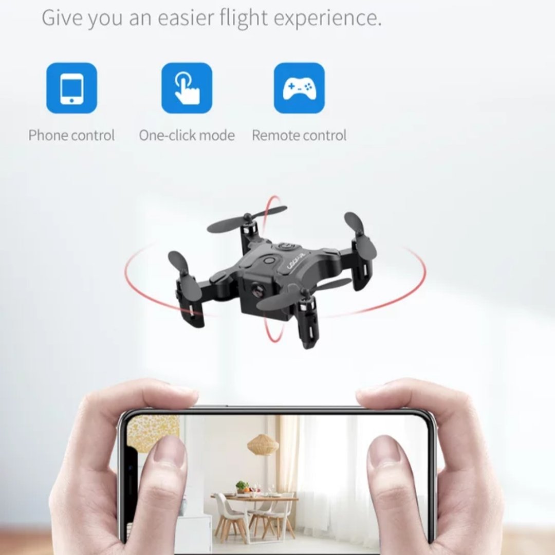 Compact X-Layout Drone with Wrist-Mounted Controller