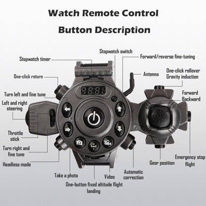 Compact X-Layout Drone with Wrist-Mounted Controller