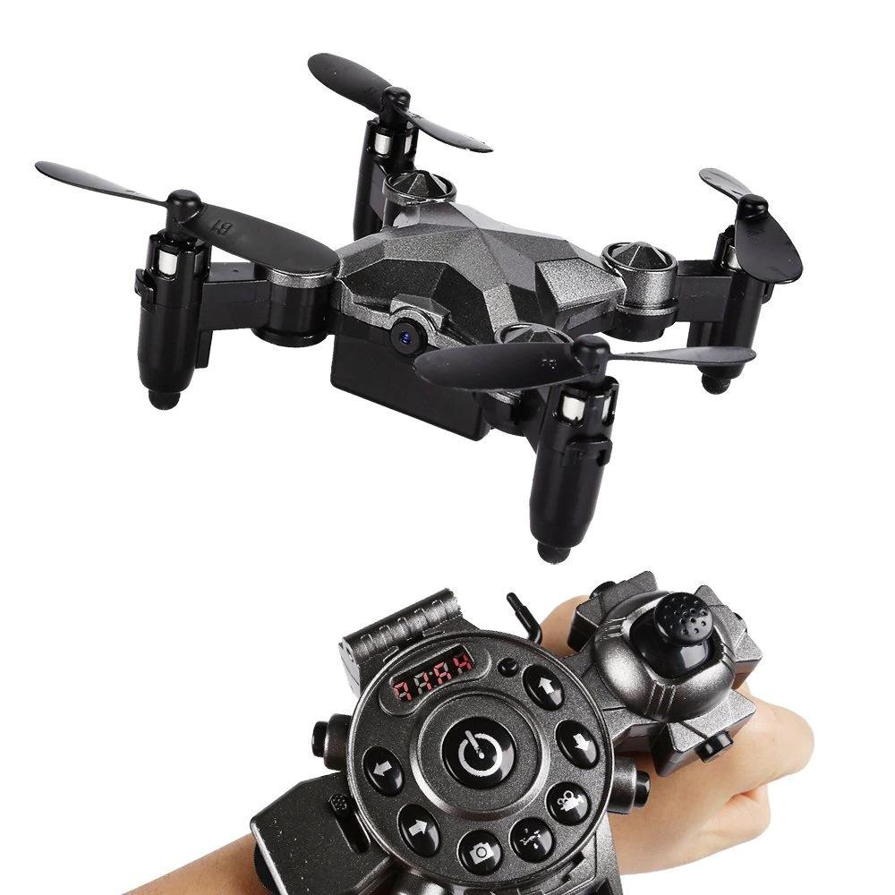 Compact X-Layout Drone with Wrist-Mounted Controller