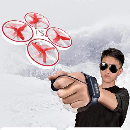Compact Yellow Quadcopter Drone with Gesture Controller