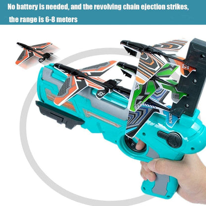 Handheld Aircraft Launcher Toy with Multiple Gliders