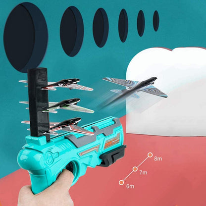 Handheld Aircraft Launcher Toy with Multiple Gliders