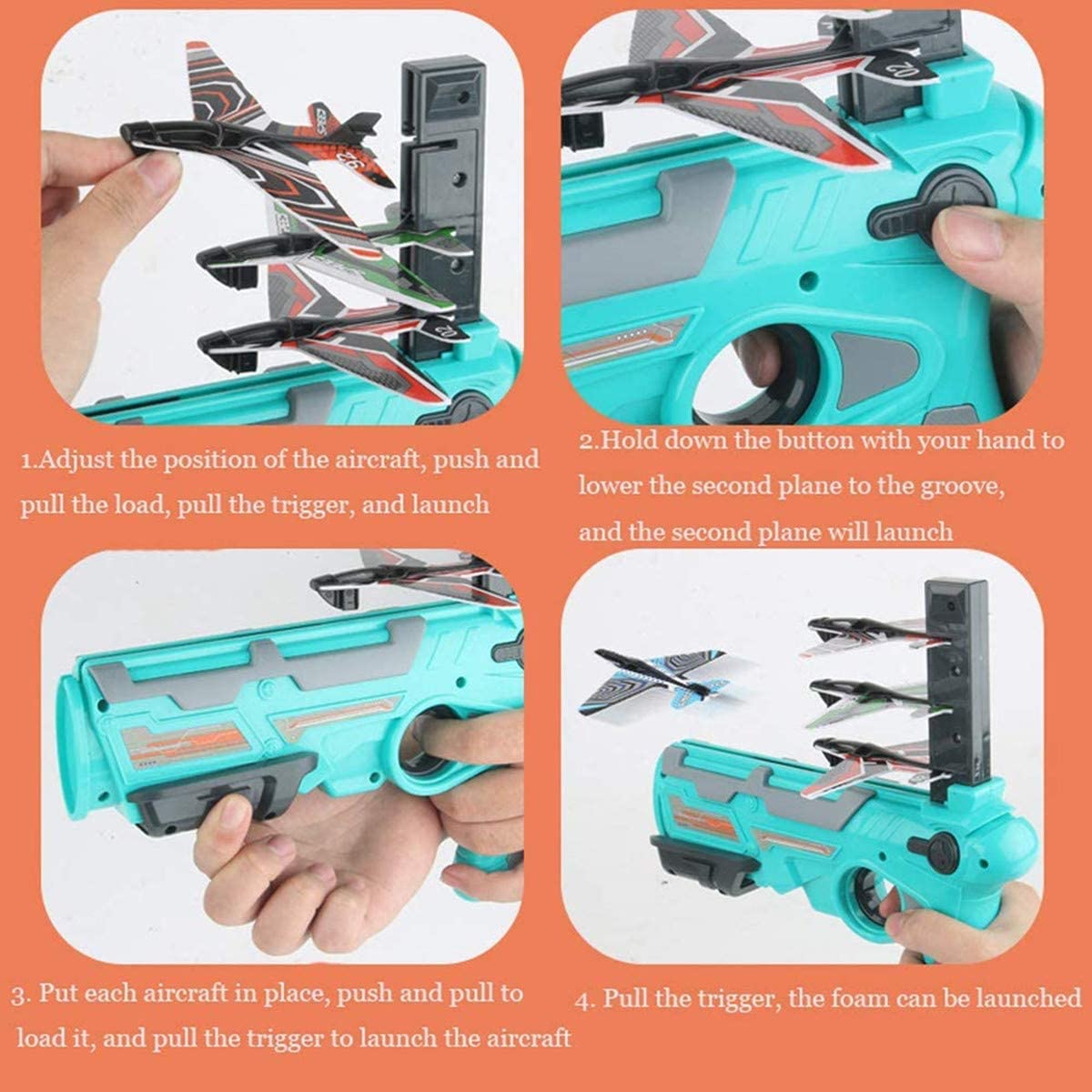 Handheld Aircraft Launcher Toy with Multiple Gliders