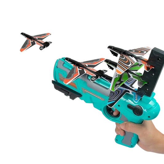 Handheld Aircraft Launcher Toy with Multiple Gliders