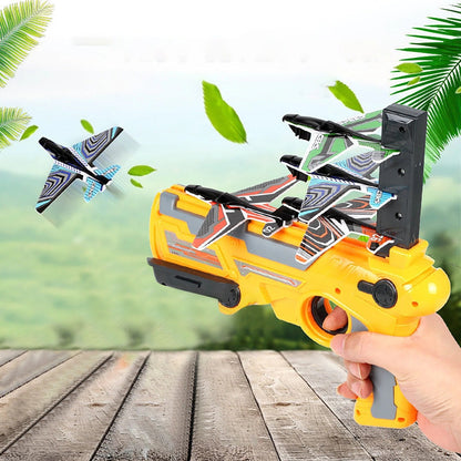 Handheld Aircraft Launcher Toy with Multiple Gliders