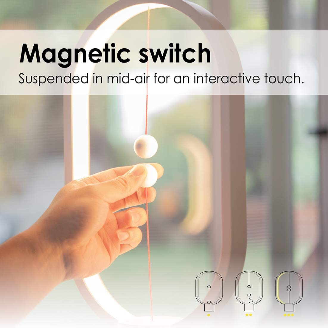 Magnetic Activation Oval LED Lamp