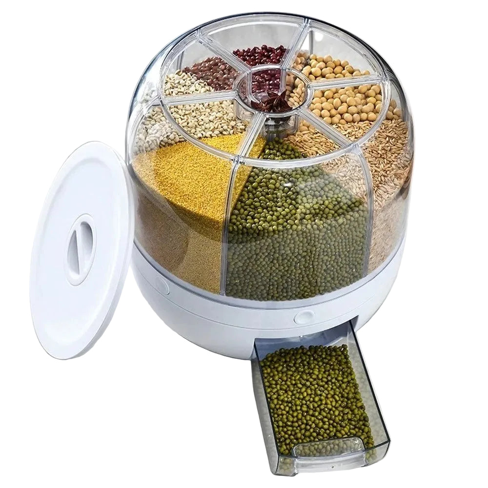 Rotating Multi-Compartment Grain Dispenser