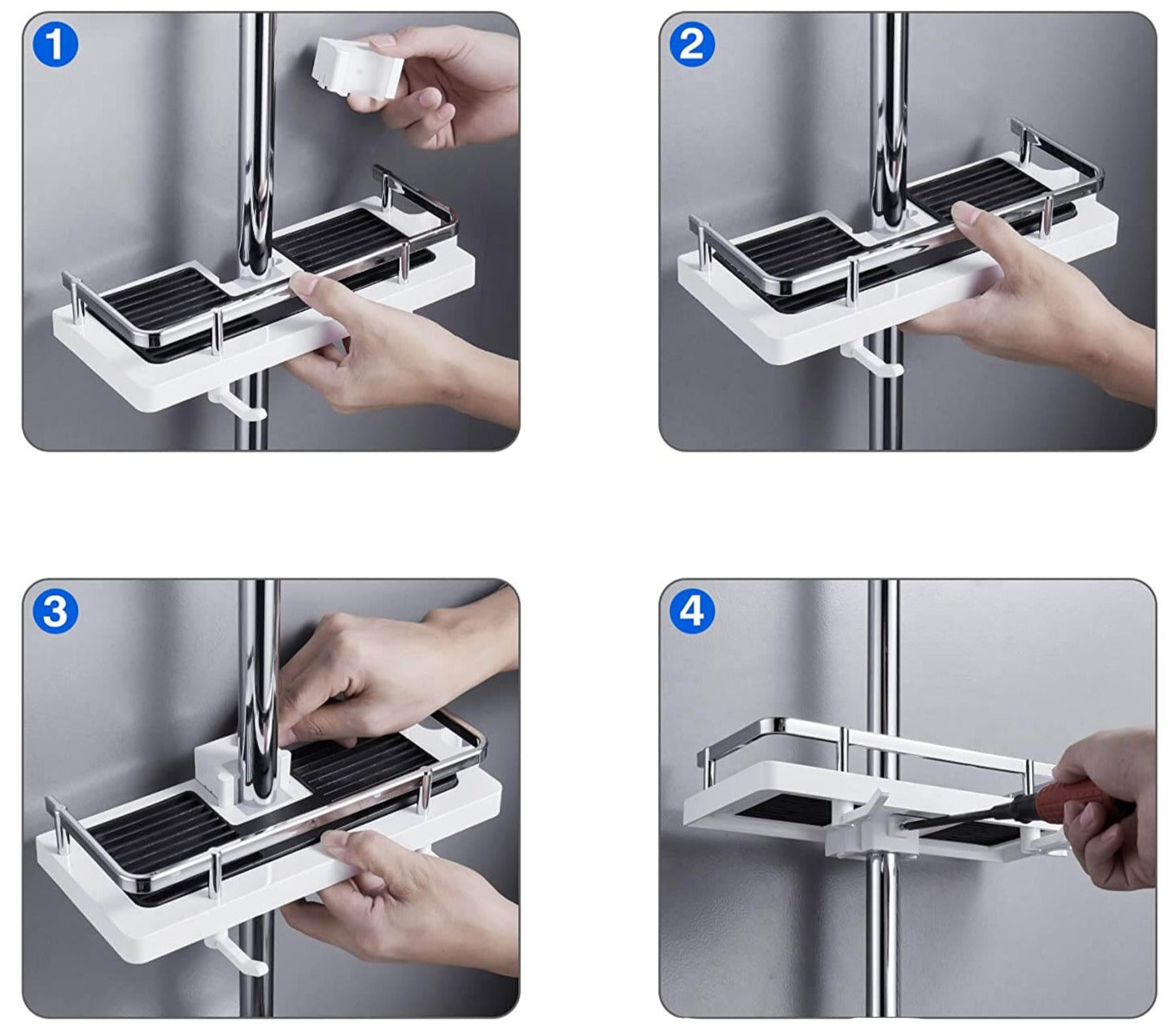 Shower Storage Rack with Drainage Trays