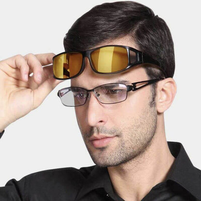 Tinted Driving Glasses with Wraparound Frame
