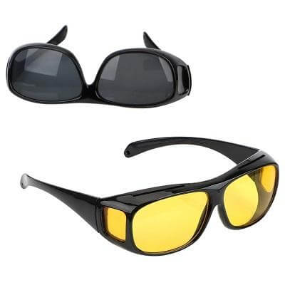 Tinted Driving Glasses with Wraparound Frame