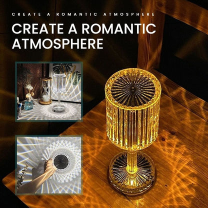 Touch-Controlled Table Lamp with Faceted Shade