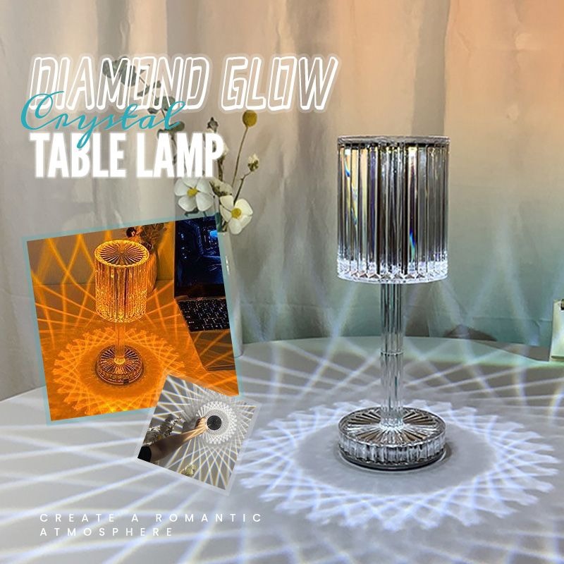 Touch-Controlled Table Lamp with Faceted Shade