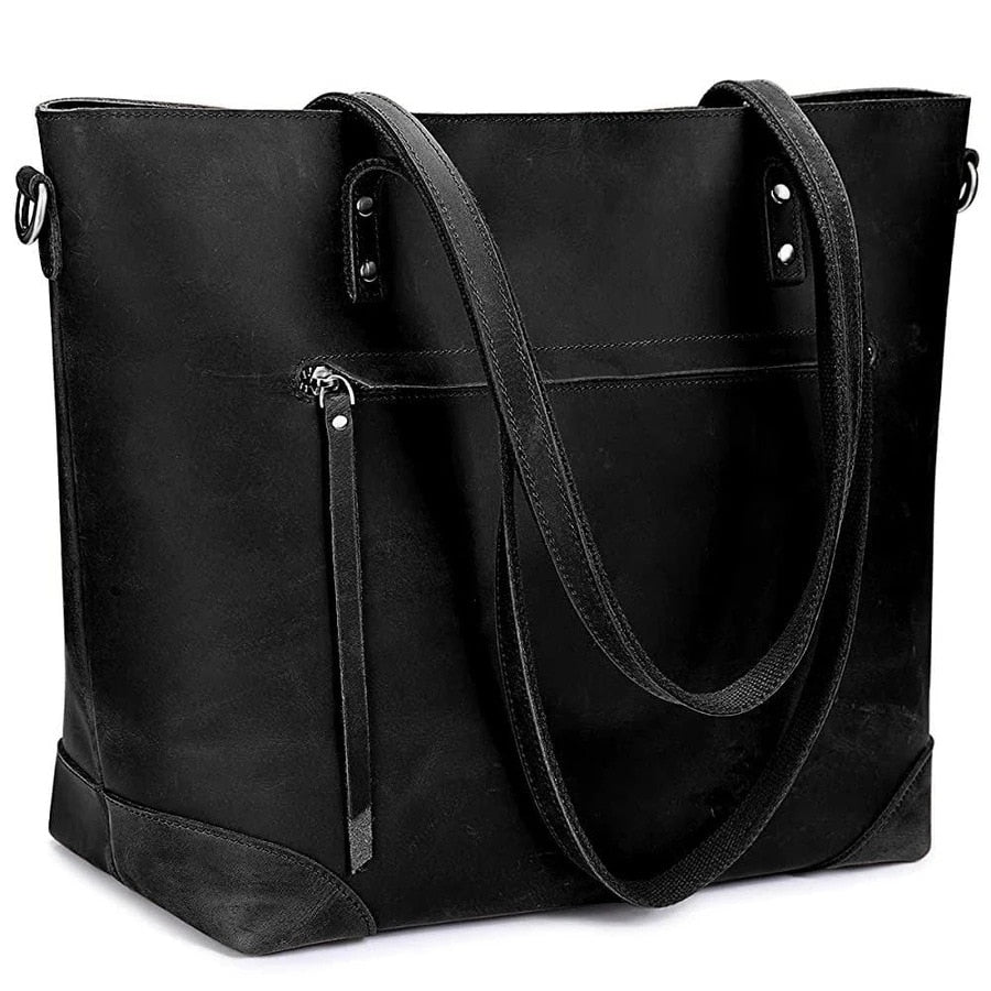 Two Strap Faux Leather Tote Bag