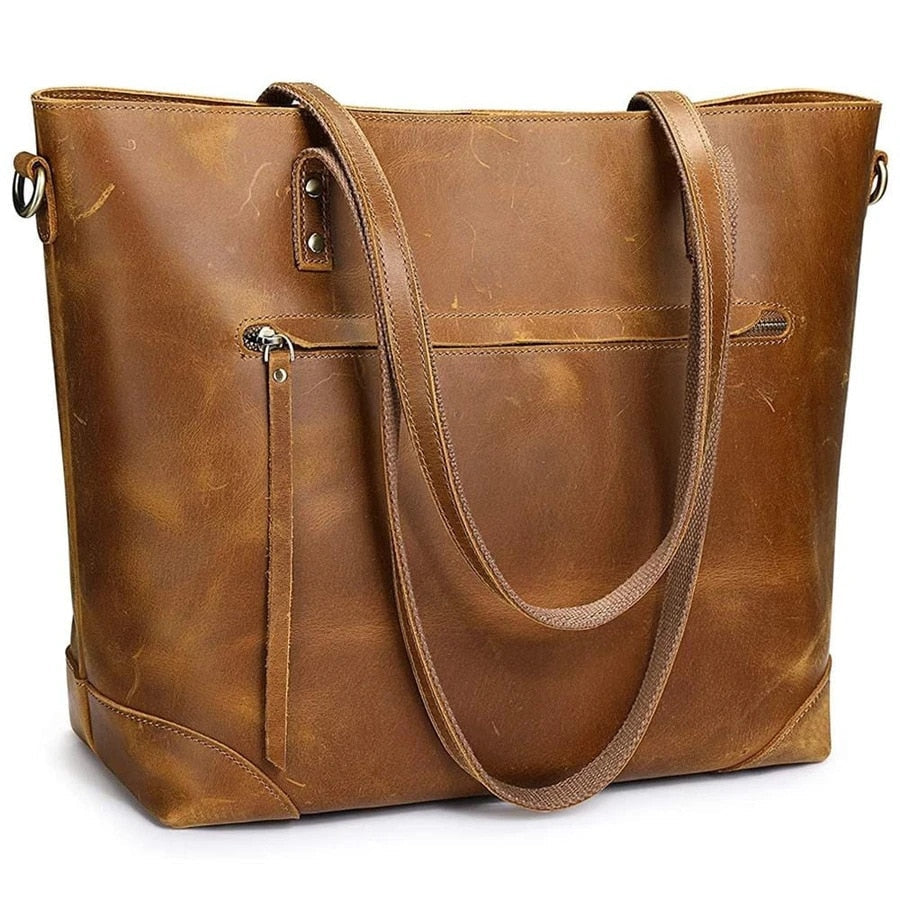 Two Strap Faux Leather Tote Bag