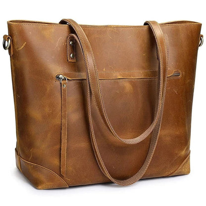 Two Strap Faux Leather Tote Bag