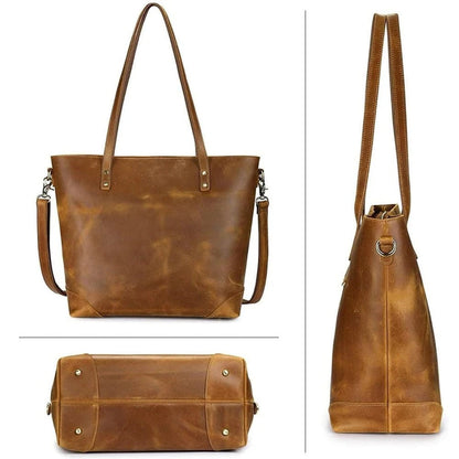Two Strap Faux Leather Tote Bag