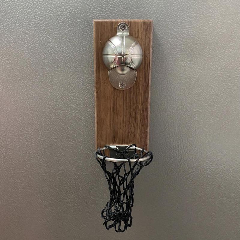 Wall-Mounted Bottle Opener with Catch Basket