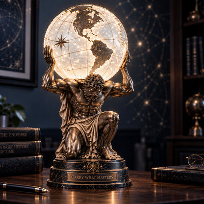 Atlas Globe Sculpture Table Lamp 12 Inch Set of 2