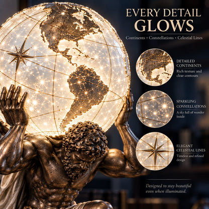 Atlas Globe Sculpture Table Lamp 12 Inch Set of 2