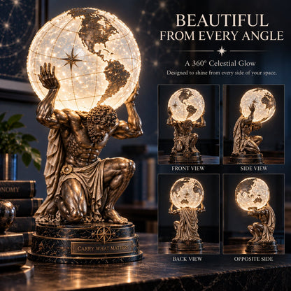 Atlas Globe Sculpture Table Lamp 12 Inch Set of 2