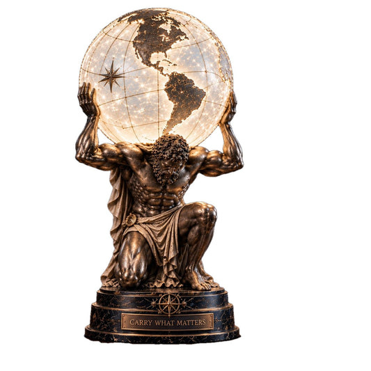 Atlas Globe Sculpture Table Lamp 12 Inch Set of 2