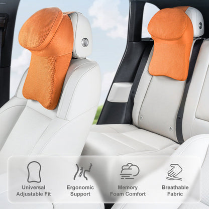 Car Headrest or Lumbar Pillow Memory Foam Suede