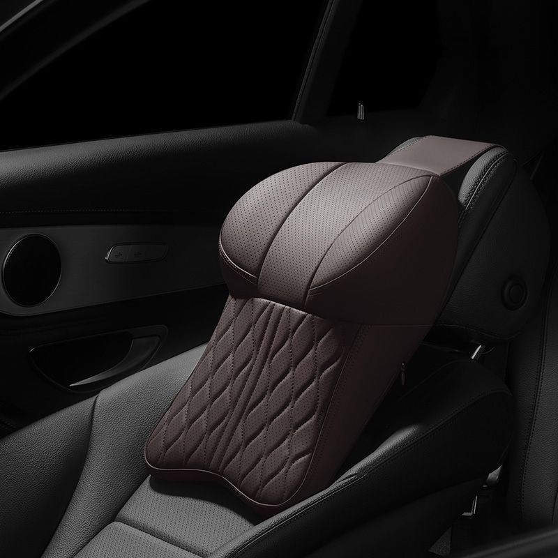 Car Seat Headrest Pillow Faux Leather with Memory Foam