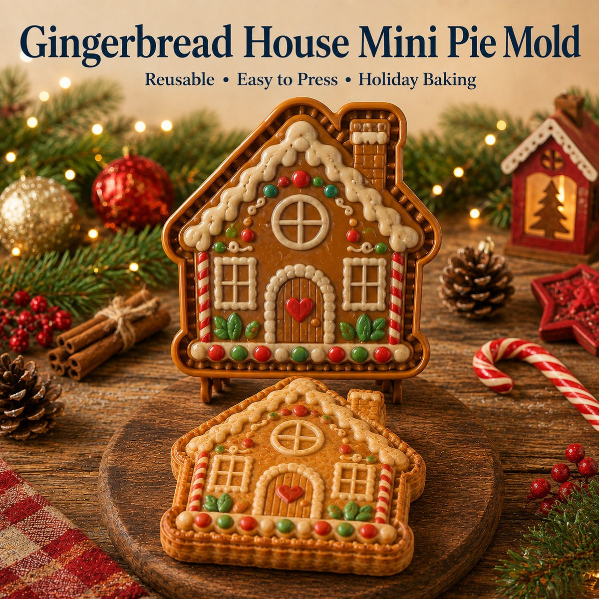 Christmas Mini Pie Mold 4.72 x 4.72 Inch Holiday Designs