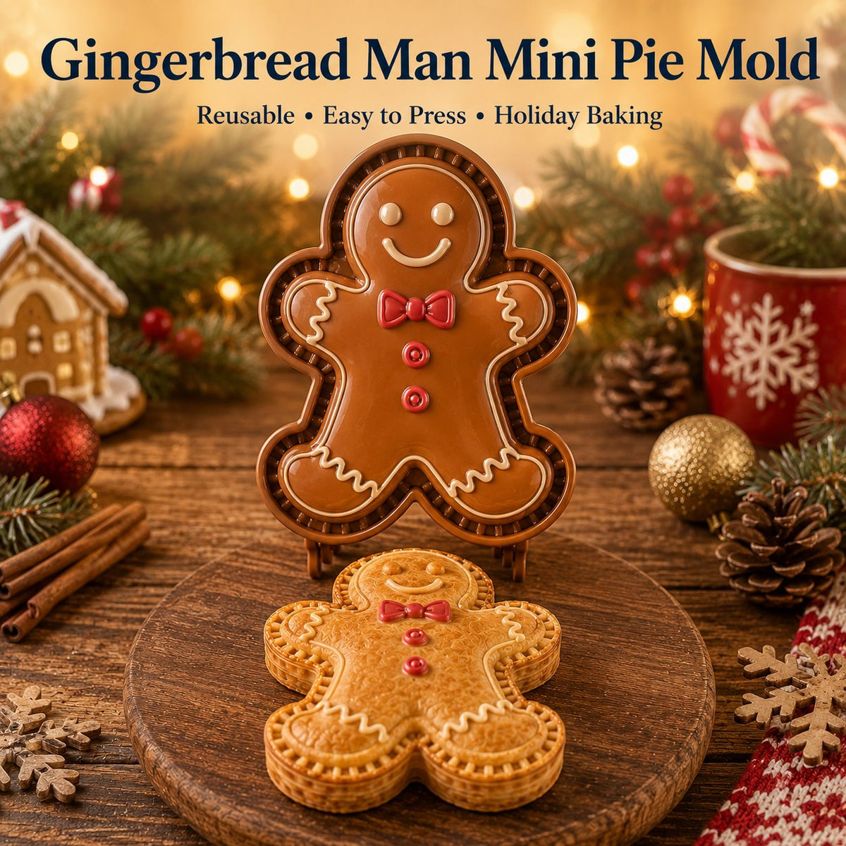 Christmas Mini Pie Mold 4.72 x 4.72 Inch Holiday Designs