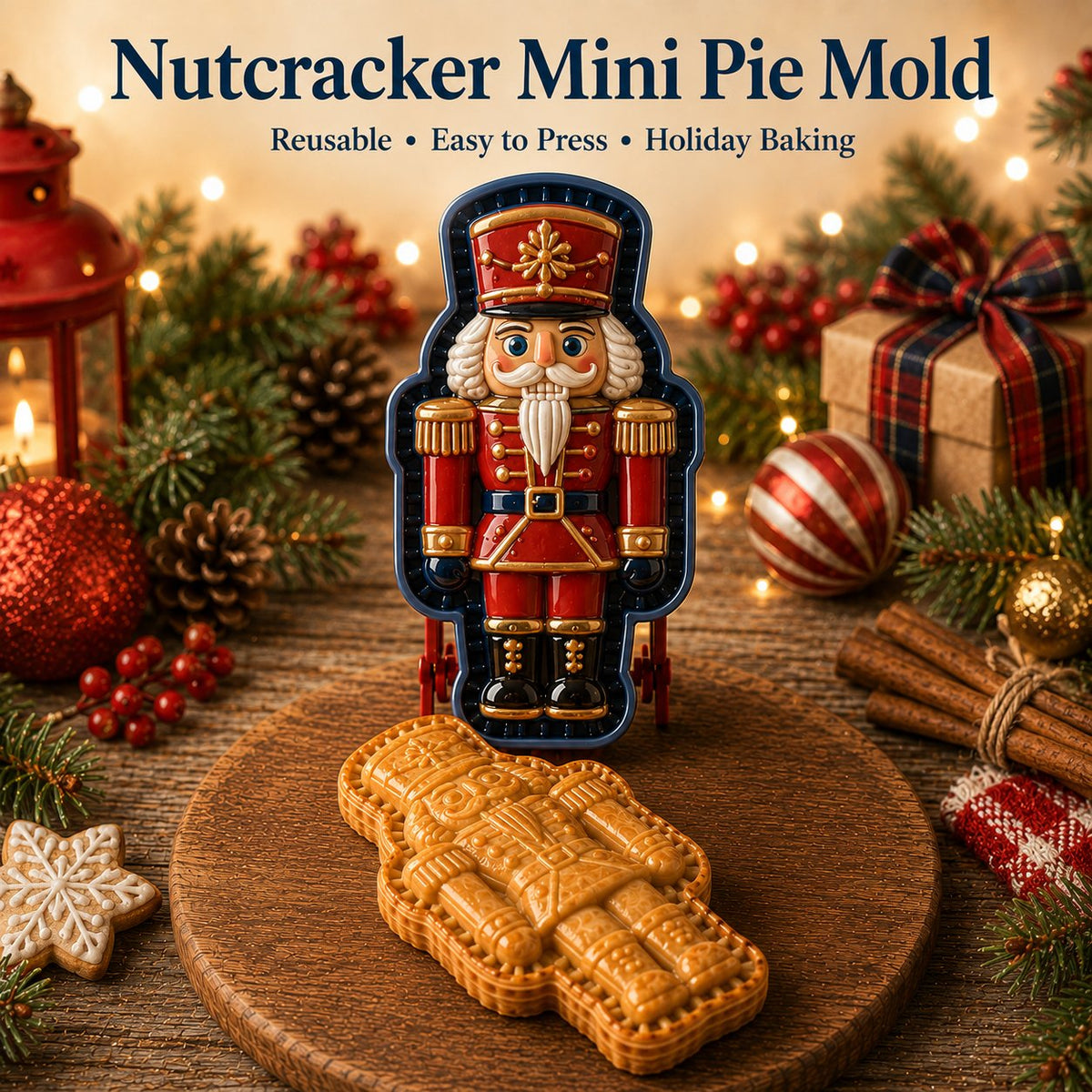 Christmas Mini Pie Mold 4.72 x 4.72 Inch Holiday Designs