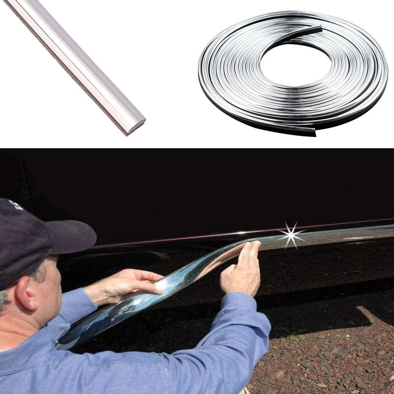 Chrome Trim Molding Strip Car Door Edge Guard 118 Inch Roll