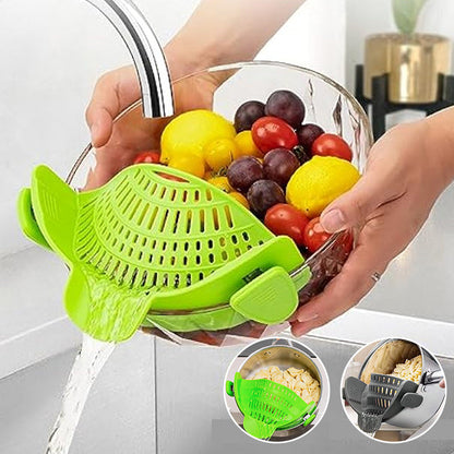 Clip On Pot Strainer Silicone 9 x 4.9 Inches Set of 2