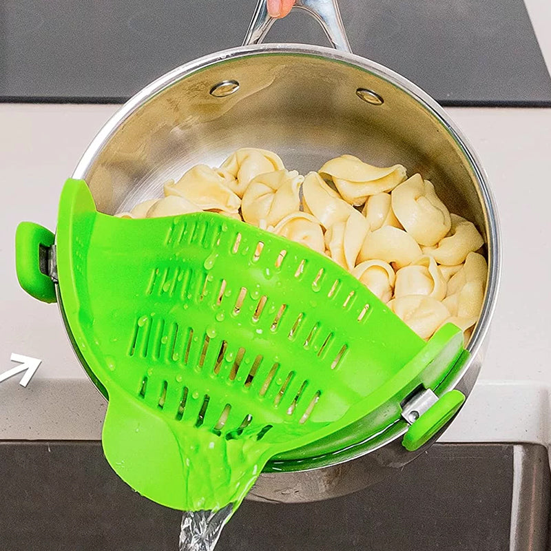 Clip On Pot Strainer Silicone 9 x 4.9 Inches Set of 2