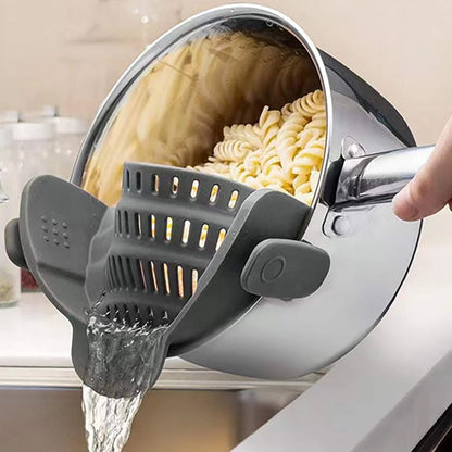 Clip On Pot Strainer Silicone 9 x 4.9 Inches Set of 2