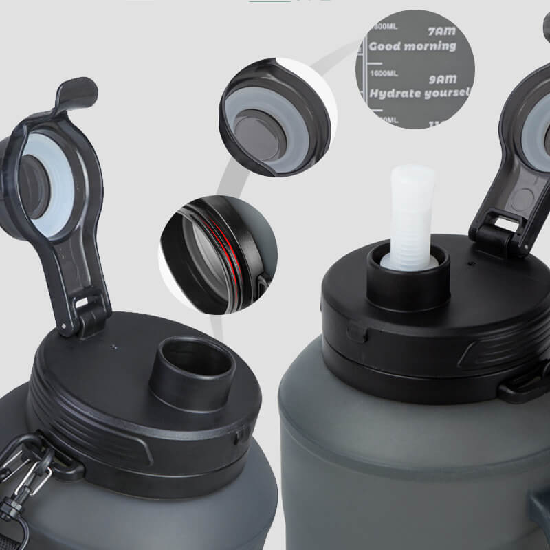 Collapsible Silicone Water Bottle 2000 ml with Strap Set of 3