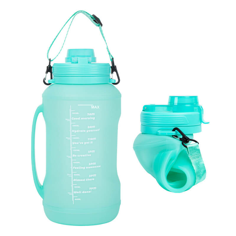Collapsible Silicone Water Bottle 2000 ml with Strap Set of 3