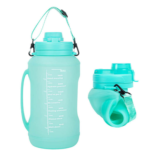 Collapsible Silicone Water Bottle 2000 ml with Strap Set of 3