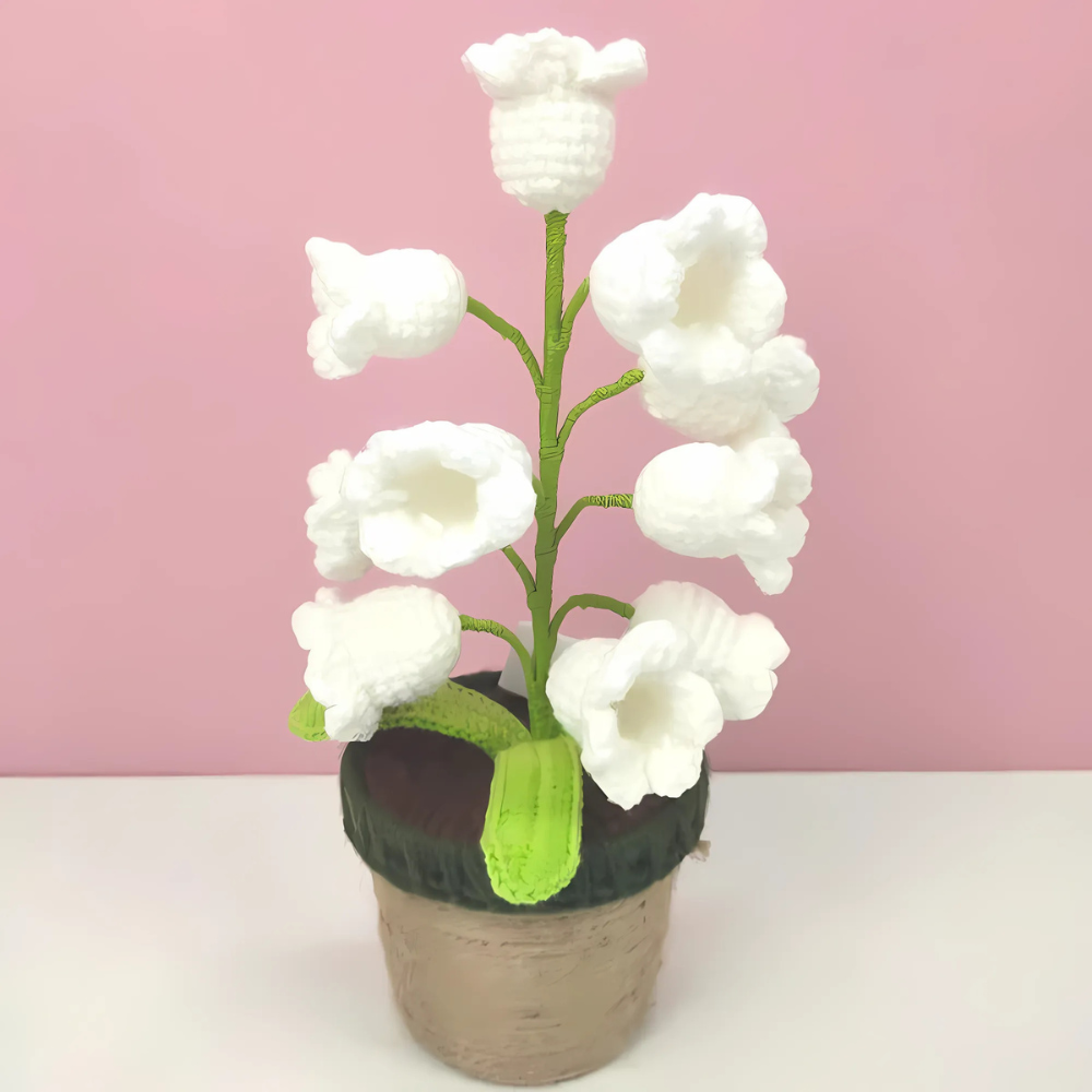 Crochet Lily Lamp Battery Powered 9.4 inch Set of 3