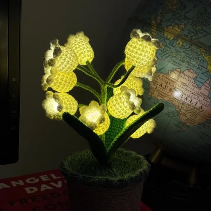 Crochet Lily Lamp Battery Powered 9.4 inch Set of 3