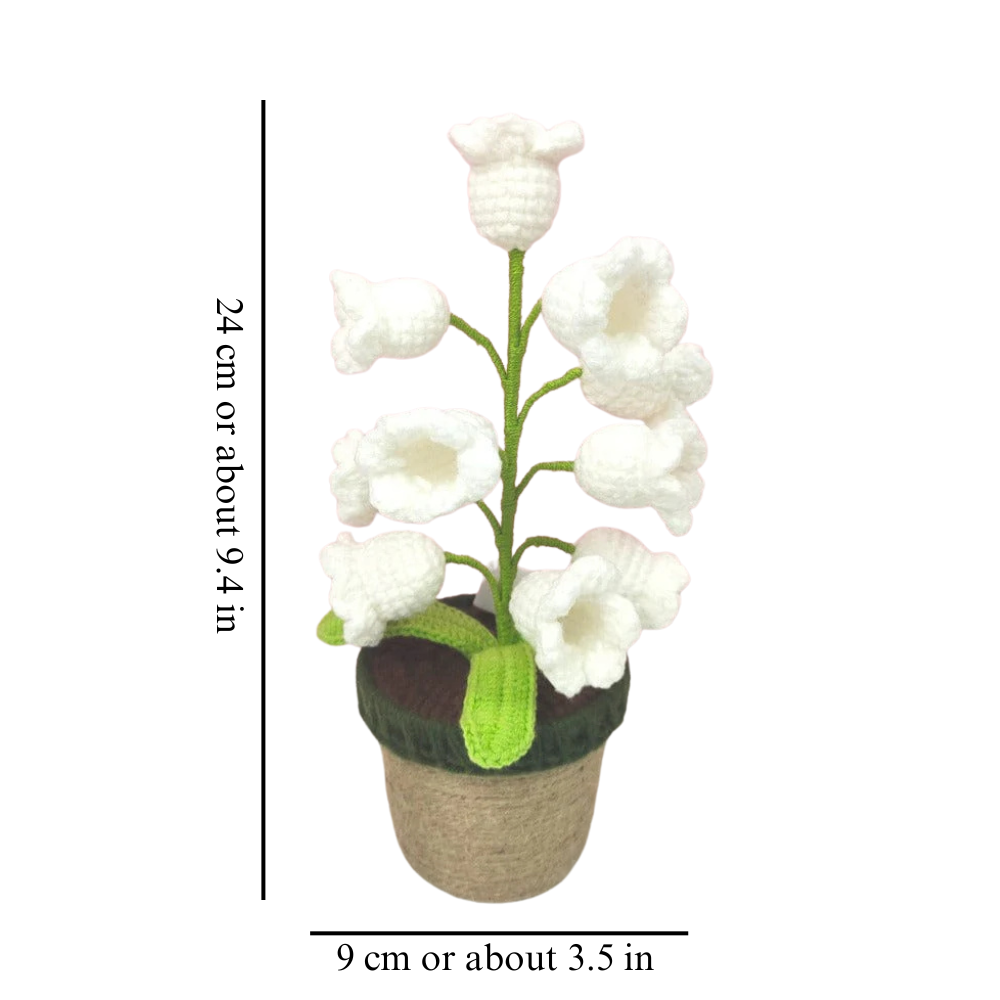 Crochet Lily Lamp Battery Powered 9.4 inch Set of 3
