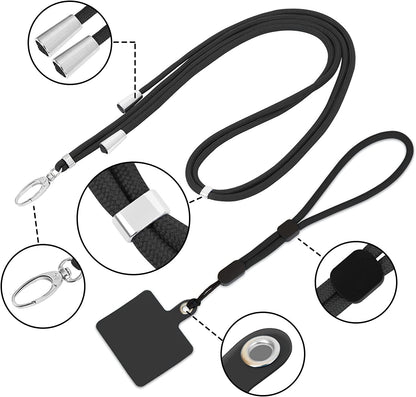 Crossbody Phone Lanyard Nylon with Patch 63 Inch Set of 3