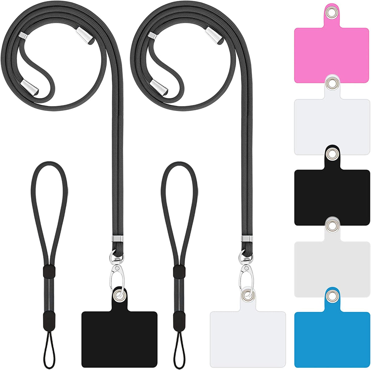 Crossbody Phone Lanyard Nylon with Patch 63 Inch Set of 3