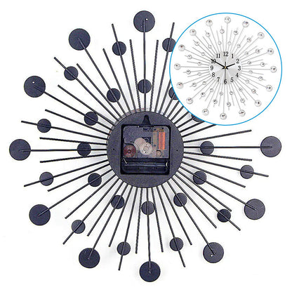 Crystal Sunburst Wall Clock Silver 13 inch