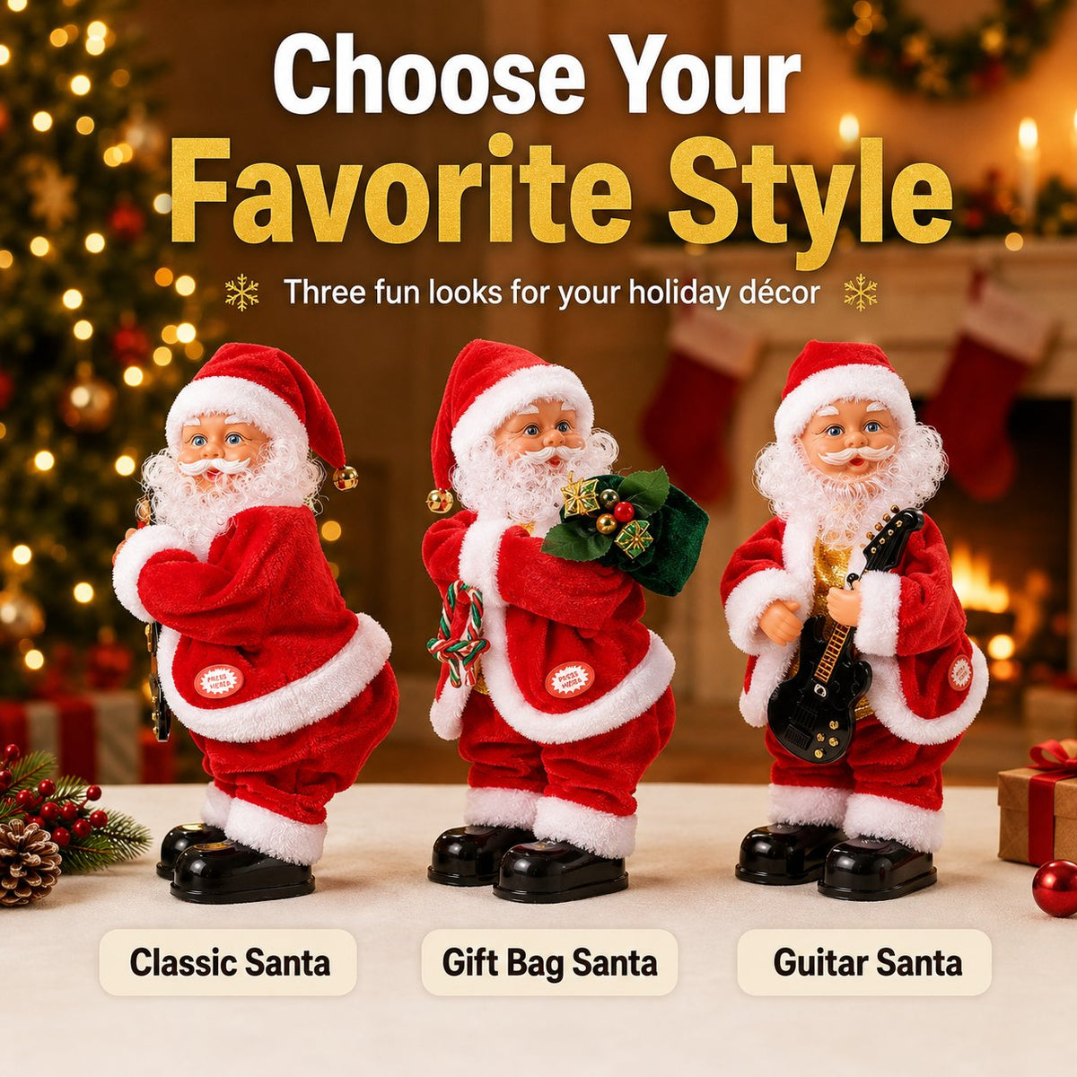 Dancing Santa Claus Figure with Music