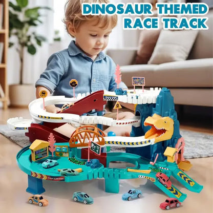 Dinosaur Ramp Race Track Toy with 4 Cars Set of 2